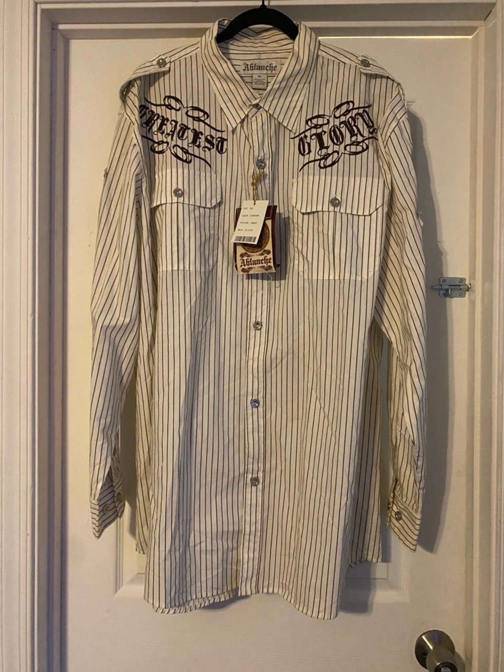 NWT Ablanche men’s 4XL embellished long sleeve button down shirt MSRP $125